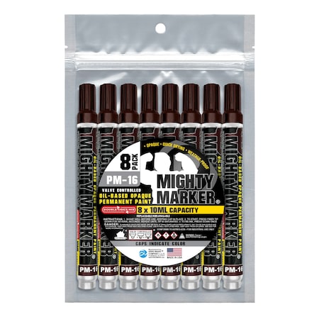 Mighty Marker PM-16 Bullet Tip, Brown Color Family, 8PK 08316